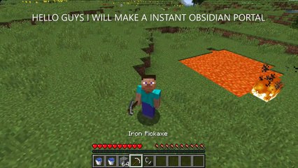 HOW TO MAKE A INSTANT NETHER PORTAL || LOCHA JI