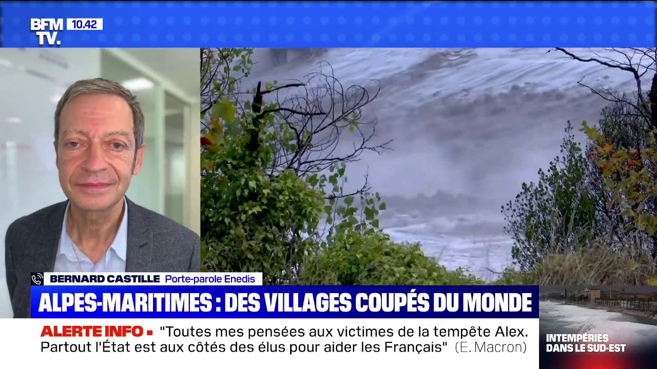 Bernard Castille (Enedis): "Actuellement, nous avons 12.000 clients privés d'électricité dans les vallées de la Roya, la Vésubie et la Tinée"