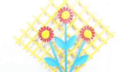 DIY Bottle Caps Flower Wall Hanging - Best out of Waste Bottle Caps & Paper/ Craft / SCREEN ON