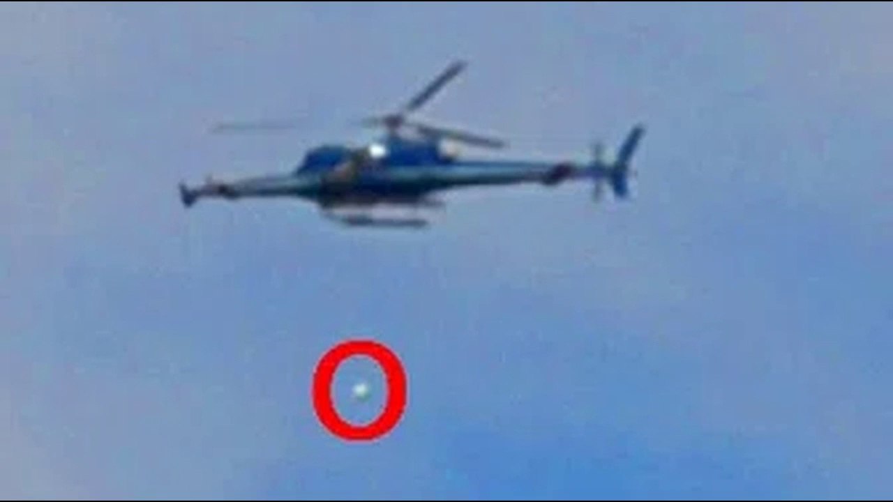 UFO Follows Unusual Helicopter Extreme Close Up Enhancement! Is This A Spy Drone_