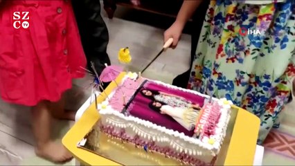 Şehidin kızlarına doğum günü sürprizi