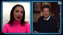 Millie Bobby Brown talking about Stranger Things 4 in The Tonight Show