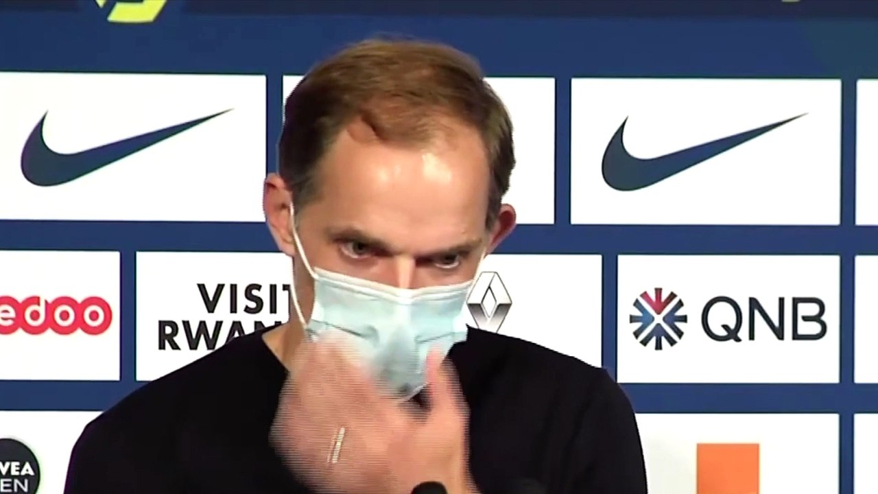 Football - Ligue 1 - Thomas Tuchel en conférence de presse après PSG 6-1 Angers