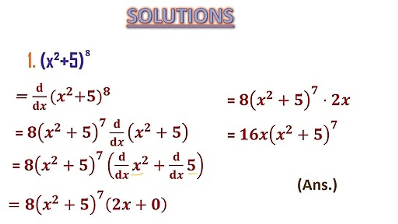 Derivative:Chain rule.For HSC 12th students and exercise nombars.