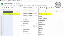 Excel Data Validation - How to create a drop down list in google sheets and priorities a category