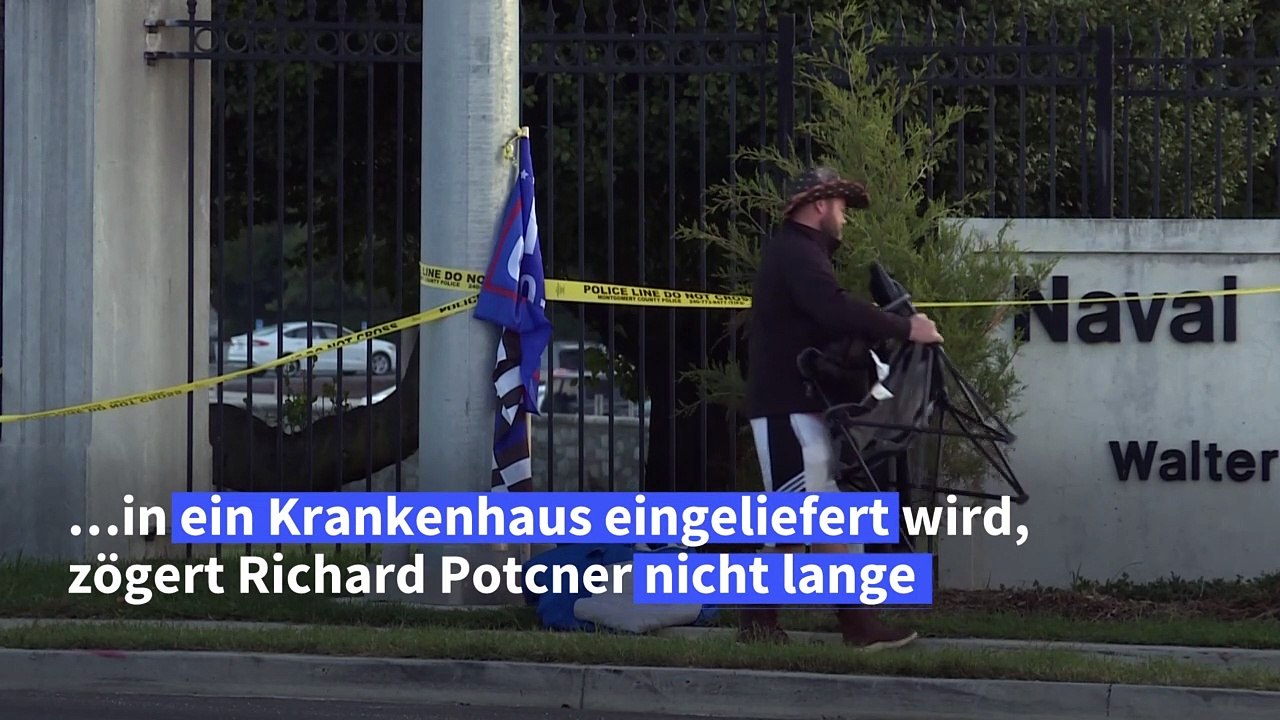 Trump-Anhänger hält Wacht vor Krankenhaus