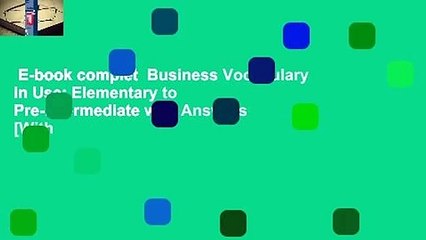 E-book complet  Business Vocabulary in Use: Elementary to Pre-Intermediate with Answers [With