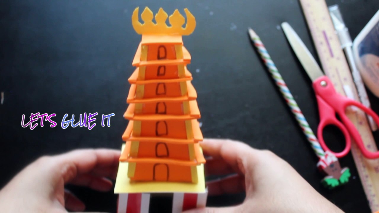 Temple Gopuram -  made with foam sheet and poster board.