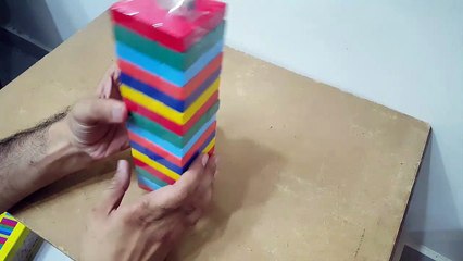 Unboxing and review of Colourful Wooden Dominos Game Set or Jenga game for kids gift