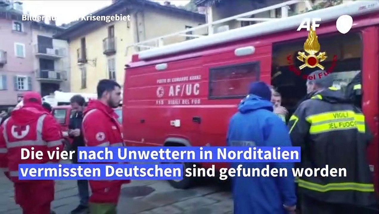 Vier nach Unwettern in Norditalien vermisste Deutsche gefunden