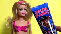 Barbie Cabelos Coloridos de Tinta - Como pintar os Cabelo da Boneca Barbie em Portugues Brasil