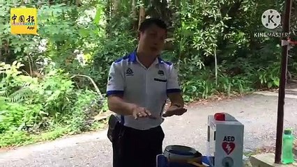 要运动也要救人 北笑山装AED 登山客学CPR