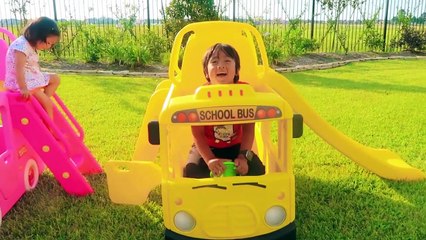 Ryan Police Pretend Play and late going to School!!!!