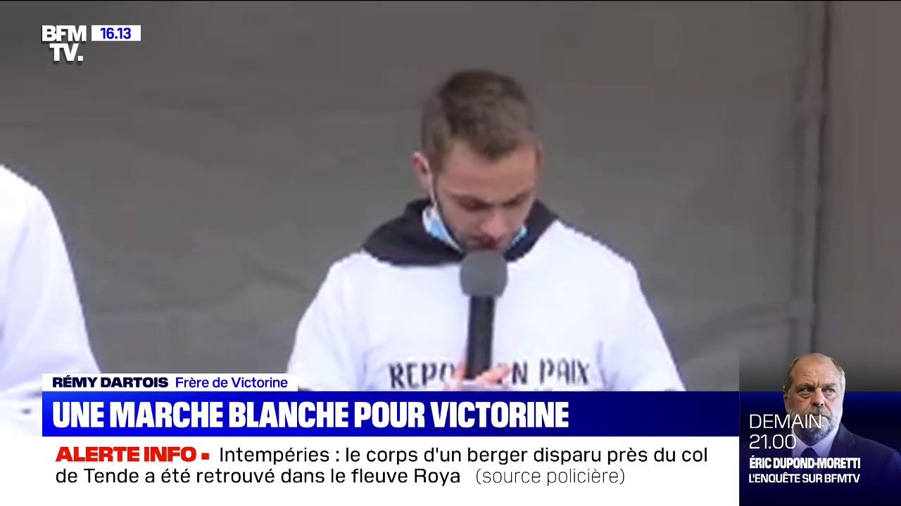 Mort de Victorine Dartois: l'hommage de son frère lors de la marche blanche