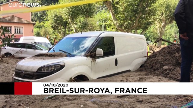 Watch: Cars and houses buried by mud as France battered by storms