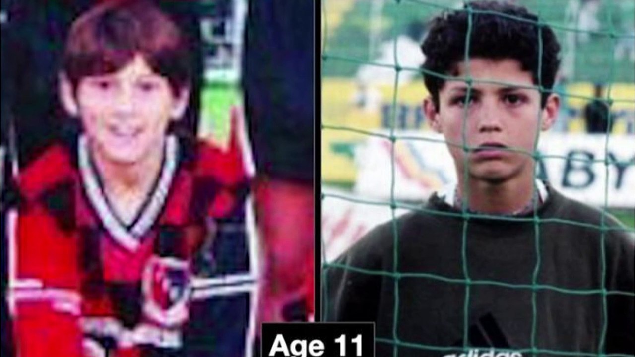 Messi and Ronaldo photos from 1 to 30 years