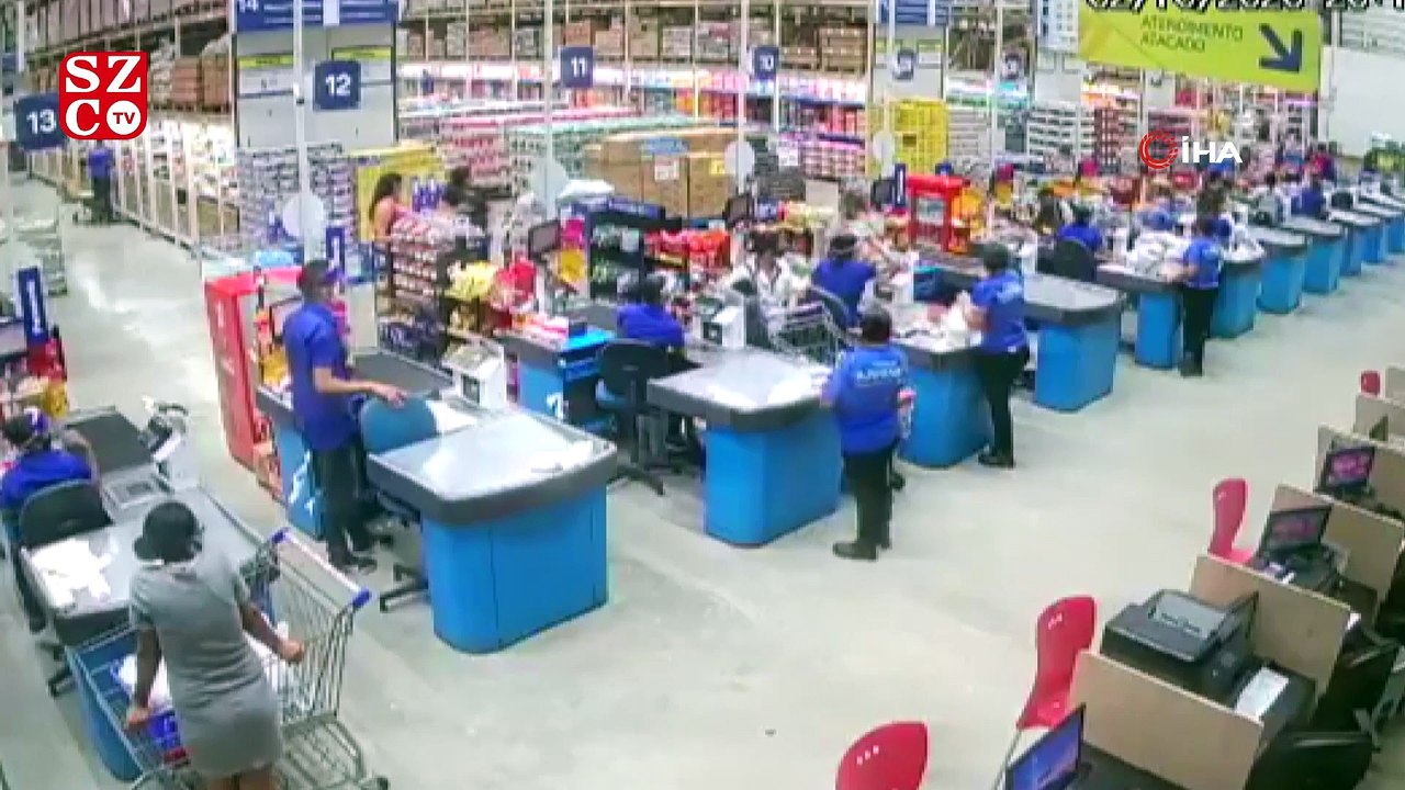 Brezilya’da süpermarket rafları domino taşı gibi devrildi: 1 ölü, 8 yaralı