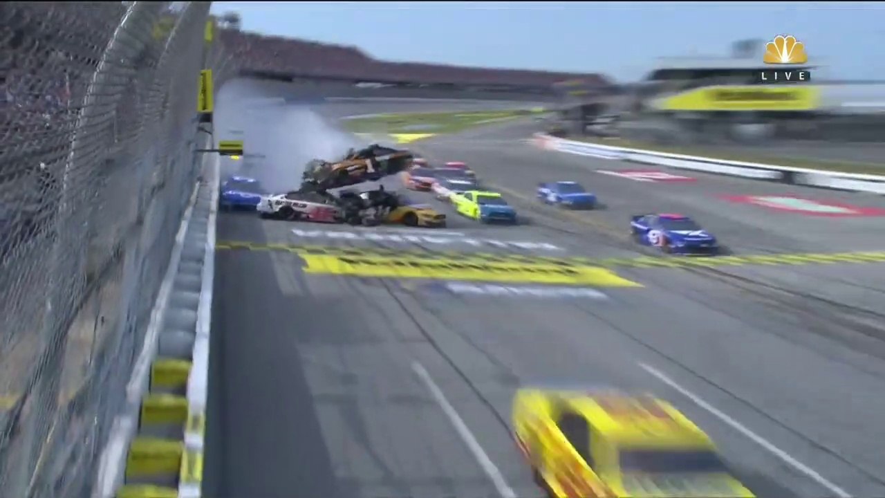 NASCAR Talladega 2020 Race Kurt Busch Massive Crash Flip Big One