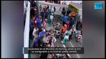 Bochorno en el Mundial de Karting: piloto le tiró un paragolpes a un rival en plena carrera