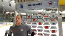 4.Runde: Sam Herr (HCI) mit dem Statement nach dem Spiel gegen Bratislava