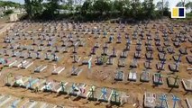 Never-ending cemeteries stretch across Brazilian cities as coronavirus cases soar