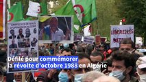 Manifestation d'Algériens à Paris pour fêter la révolte d'octobre 1988