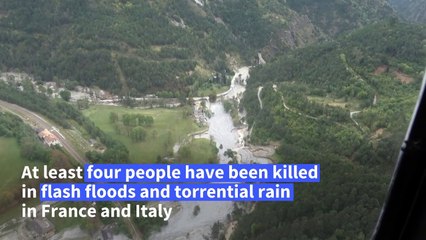Aerial shots show damage caused by severe weather in southeastern France