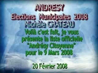 La liste andrésy citoyenne pour le  9 mai 2008