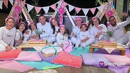 Así fue la pijamada de Paola Jara con las hijas y familiares de Jessi Uribe