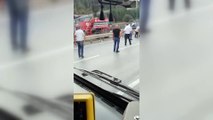 Arnavutköy'de seyir halindeki otobüsün motoru alev aldı - İSTANBUL