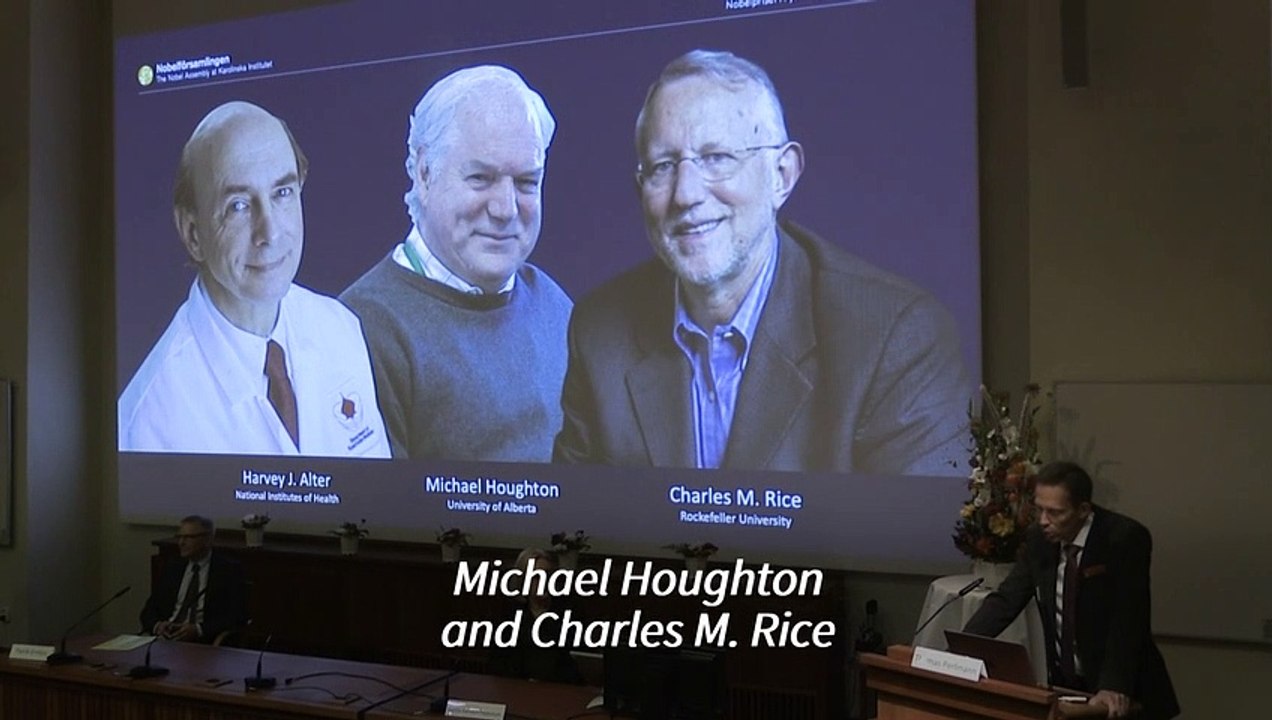 A US-British trio wins the Nobel Prize in medicine for discovering the liver-ravaging hepatitis C virus