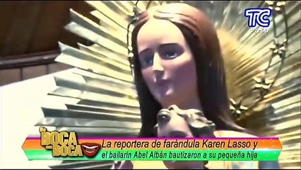 Así fue el bautizada la pequeña Luciana, hija de Karen Lasso y Abel Albán