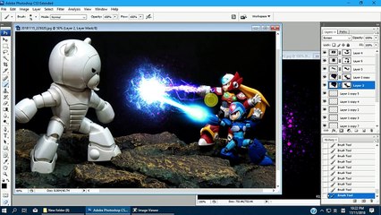 Photoshop Speed Art - Mega Man VS Beargguy Toy Photography