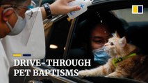 Drive-through pet baptisms help owners and pastors avoid spread of Covid-19 Philippines