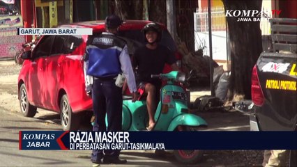 Razia Masker di Perbatasan Garut Tasikmalaya