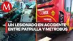 Patrulla choca contra Metrobús en Insurgentes