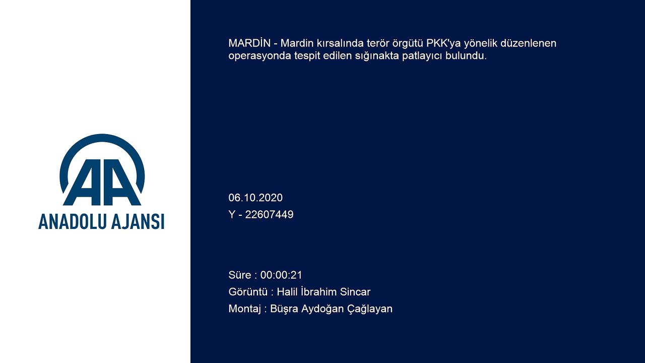 Mardin'de PKK'lı teröristlere ait sığınakta patlayıcı ele geçirildi