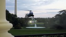 Donald Trump y la cinematográfica llegada a la Casa Blanca: se sacó el barbijo y pidió 