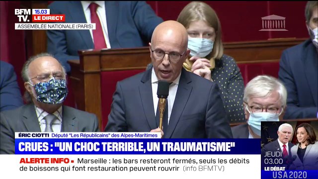 Crues: L'appel au secours d'Éric Ciotti à l'Assemblée nationale