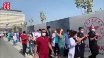 Başakşehir Çam ve Sakura Şehir Hastanesi’ndeki protestolar ikinci gününde