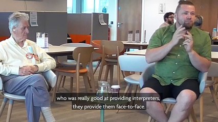 Peterborough MP Paul Bristow is told about issues accessing health services for deaf people