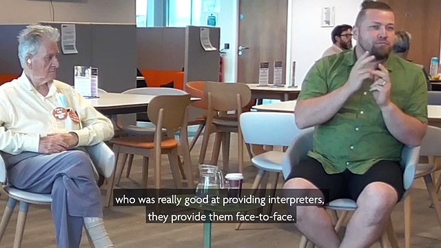 Peterborough MP Paul Bristow is told about issues accessing health services for deaf people