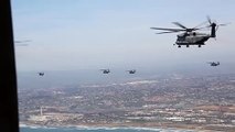 Nine Super Stallions • Marine Heavy Helicopter Squadron • Fly in Mass Formation • San Diego, Calif