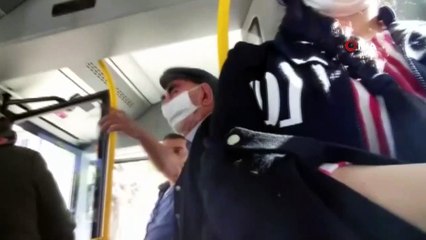 Otobüsten inmek istemeyen yaşlı adam, tehditler savurdu