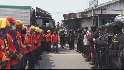 Indonesia workers protest against 'exploitative' new law