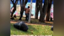 Violência: homem é agredido a tijoladas e socos em praça na Av. Toledo