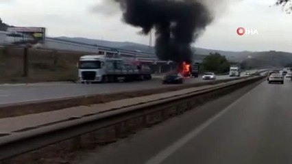 Bursa İstanbul karayolunda tır yangını