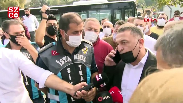 Harem'de minibüsçüler ve polis arasında gerginlik