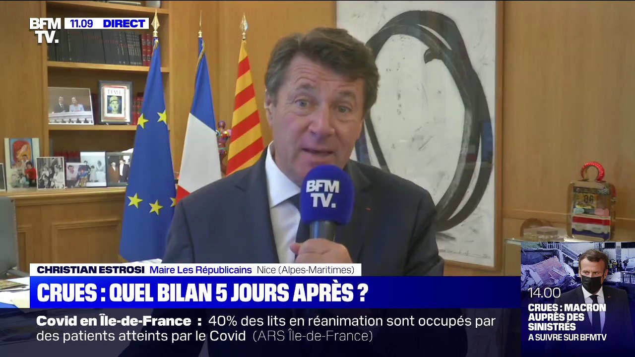 Alpes-Maritimes: "Nous allons reconstruire", assure Christian Estrosi
