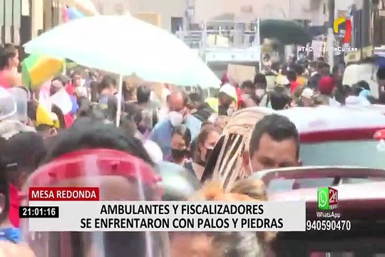 Mesa Redonda: desalojo se convierte en batalla entre fiscalizadores y ambulantes
